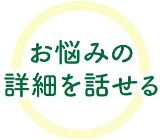 お悩みの詳細を話せる