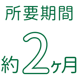 所要期間約2ヶ月