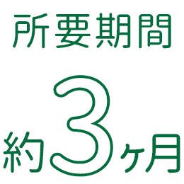 所要期間約3ヶ月